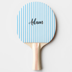 Blaue weiße Streifen-Schriftzug Personalisiert Tischtennis Schläger