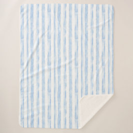 Blaue Weiße Streifen   Sherpadecke