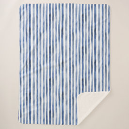 Blaue weiße Streifen Sherpadecke