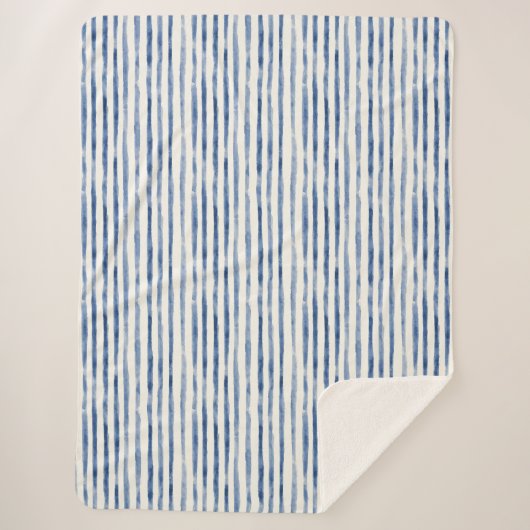 Blaue Weiße Streifen   Sherpadecke (Vorderseite)