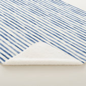 Blaue Weiße Streifen   Sherpadecke (3/4)