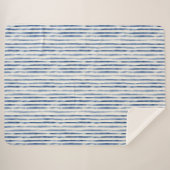 Blaue Weiße Streifen   Sherpadecke (Vorderseite (Horizontal))