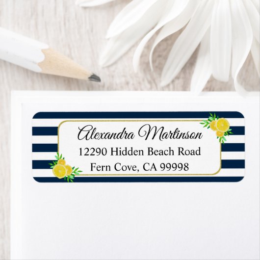 Blaue weiße Streifen Sommergelbe Wasserfarbe Zitro (Insitu)