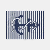 Blaue weiße Streifen und blaue Anker der Marine Fleecedecke (Vorderseite (Horizontal))