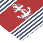 Blaue weiße Streifen und weiße Anker der Marine Kurzer Tischläufer (Ecke)