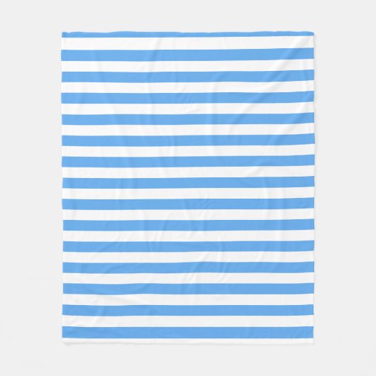 Blaue weiße Streifen Vorlage dekoratives Medium Fleecedecke (Vorderseite)