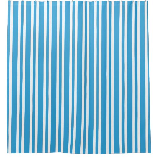 Blaue weiße Streifenmuster Duschvorhang (Vorderseite)
