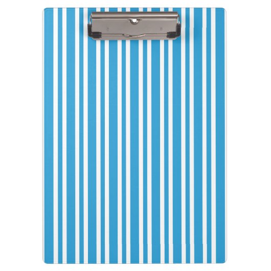 Blaue weiße Streifenmuster Klemmbrett (Vorderseite)