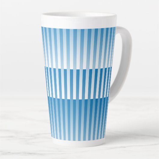Blaue weiße Streifenmuster Milchtasse (Rechte Ecke)