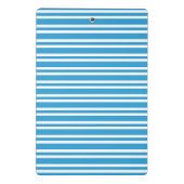 Blaue weiße Streifenmuster Mini Klemmbrett (Rückseite)