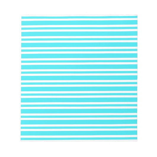 Blaue weiße Streifenmuster Notizblock (Vorderseite)