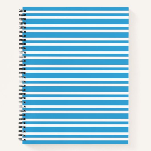 Blaue weiße Streifenmuster Notizblock (Vorderseite)