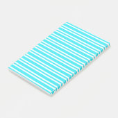 Blaue weiße Streifenmuster Post-it Klebezettel (angewinkelt)