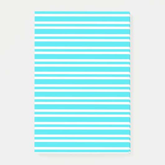 Blaue weiße Streifenmuster Post-it Klebezettel (Vorderseite)