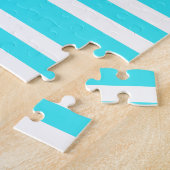 Blaue weiße Streifenmuster Puzzle (Seite)