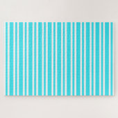 Blaue weiße Streifenmuster Puzzle (Horizontal)