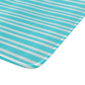 Blaue weiße Streifenmuster Schneidebrett (Ecke)