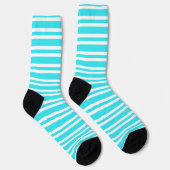 Blaue weiße Streifenmuster Socken (Rechts)