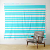 Blaue weiße Streifenmuster Wandteppich (Beispiel (Horizontal))