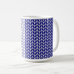 BLAUE & WEISSE STRICKWARE Hoher weißer Becher Kaffeetasse