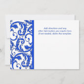 Blaue weiße Strudel-Verlobungs-Jahrestag Einladung (Rückseite)