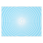 Blaue weiße Tablette mit Herz - Auswahl Farben Tischdecke (Vorderseite (Horizontal))