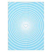 Blaue weiße Tablette mit Herz - Auswahl Farben Tischdecke (Vorderseite)