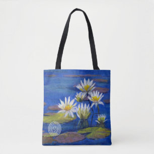 Blaue, weiße tasche