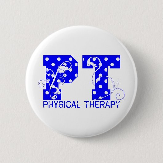 blaue weiße Tupfen Pints Button (Vorderseite)