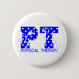 blaue weiße Tupfen Pints Button