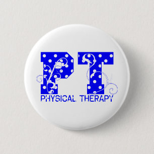 blaue weiße Tupfen Pints Button