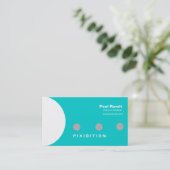 Blaue weiße u. graue Punkt-Visitenkarte Visitenkarte (Stehend Vorderseite)