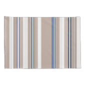 Blaue, weiße und beige Streifen mit schwarzem Akze Kissenbezug (Rückseite-Rechts)