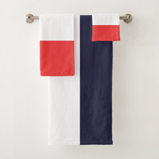 Blaue, weiße und rote Streifen Streifen Streifen S Badhandtuch Set (Insitu)