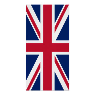 Blaue Weiße und Rote Union Jack Poster