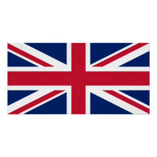 Blaue Weiße und Rote Union Jack Poster