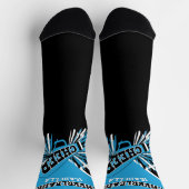 Blaue, weiße und schwarze Cheerleader Socken (Oben)