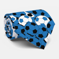 Blaue, weiße und schwarze Fußball-Collage