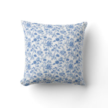 Blaue weiße Vintage-Toile-Blume 