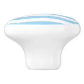 Blaue weiße Wasserfarben Streifen Keramikknauf (Seitenansicht)