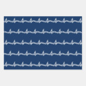 Blaue weiße Wasserwellen 3 Geschenkpapier Set (Vorderseite 3)