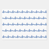 Blaue weiße Wasserwellen 3 Geschenkpapier Set (Vorderseite)