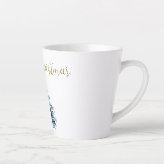 Blaue weiße Weihnachtsbaumen Milchtasse (Rechts)