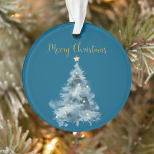 Blaue weiße Weihnachtsbaumen Ornament