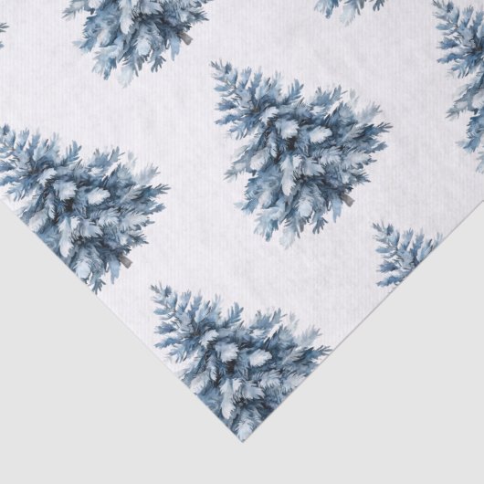 Blaue weiße Weihnachtsbaumen Seidenpapier (Detail)