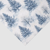 Blaue Weiße Weihnachtskiefern Seidenpapier (Ausschnitt)