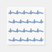 Blaue weiße Wellen nautische Seil-Party-Papierserv