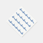 Blaue weiße Wellen nautische Seil-Party-Papierserv Serviette (Ecke)