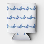 Blaue weiße Wellen nautisches Seilmuster kann kühl Dosenkühler (Vorderseite)