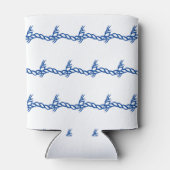 Blaue weiße Wellen nautisches Seilmuster kann kühl Dosenkühler (Rückseite)